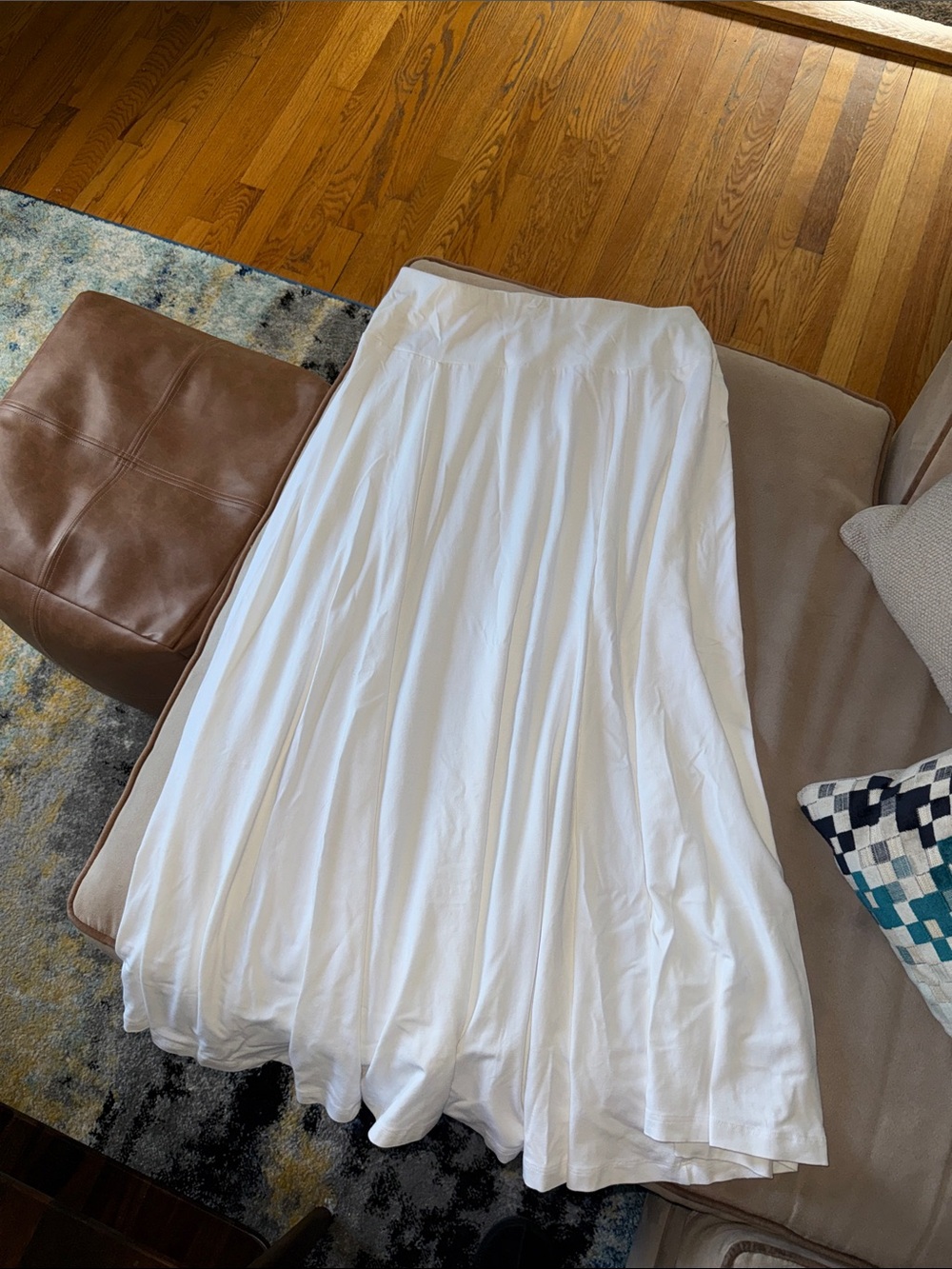 Talbots White Maxi Skirt - Flowing Full-Length Design
